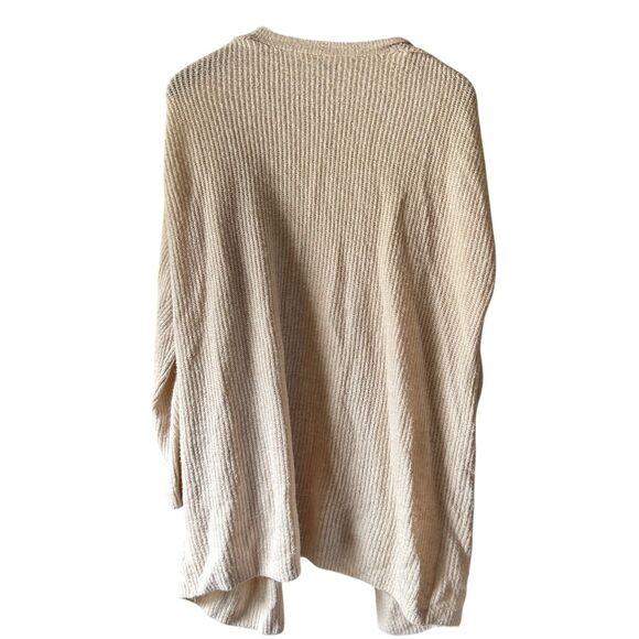 Oversized Knit Cardigan American Eagle Beige Sweater With Pockets - Picture 2 of 6